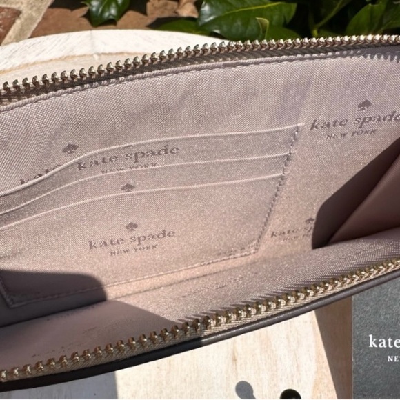 Kate Spade Lucy Spade Flower Medium L-zip Wristlet  • Tan - Picture 6 of 7